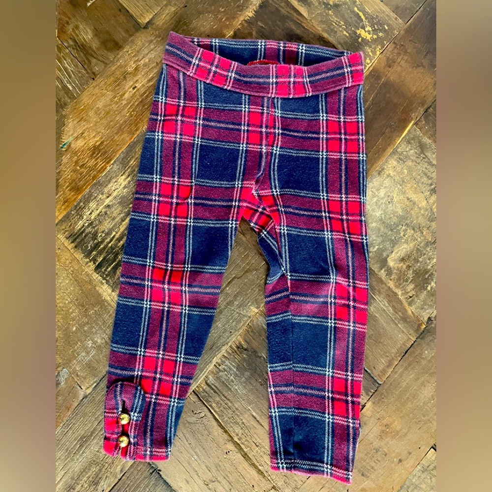 Janie and Jack Plaid Ponte Leggings 2T
